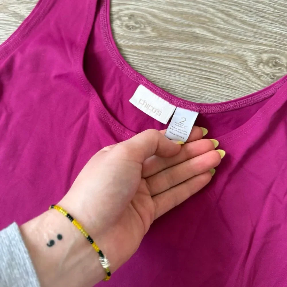 Chicos Magenta Tank Top - Picture 3 of 3